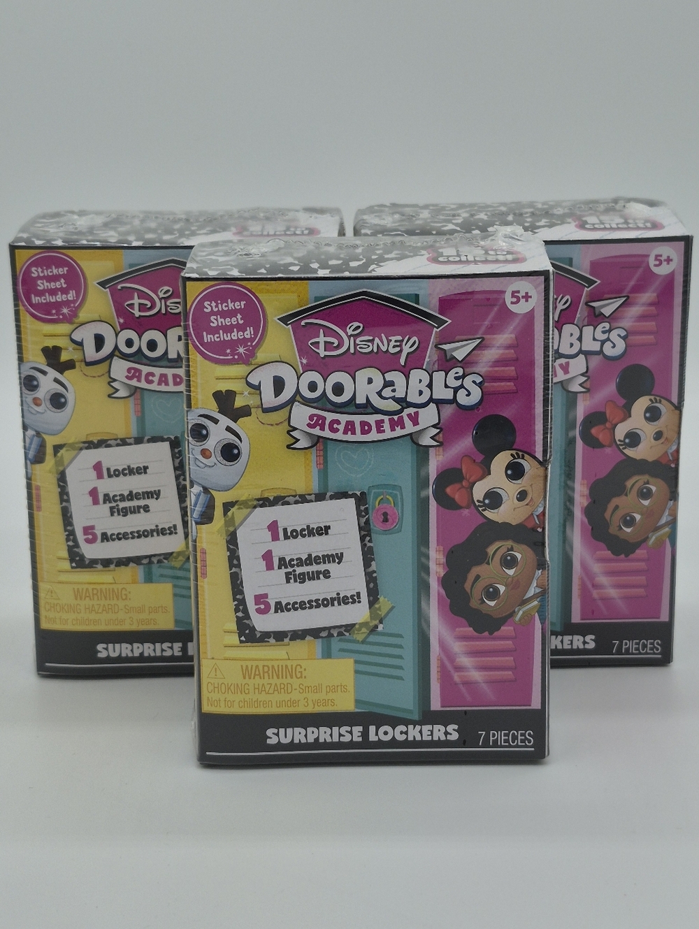 ✨ Disney Doorables Lot 3 Academy Locker Mystery Toy Bundle NWT